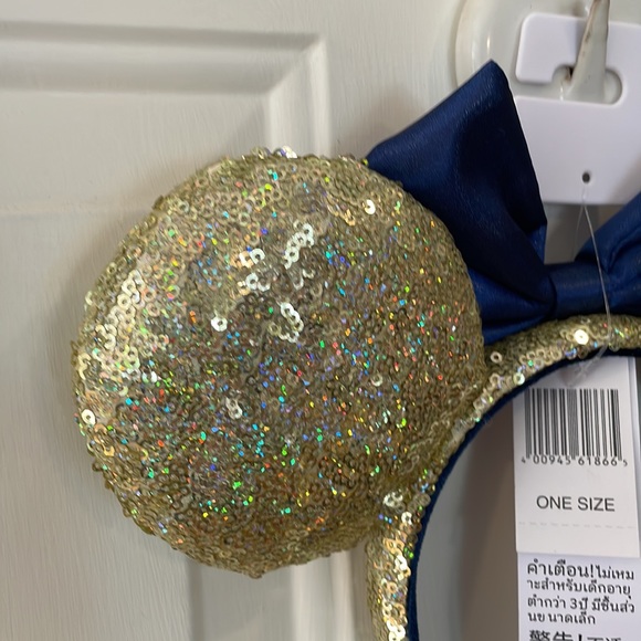 Disney Parks Minnie Ear Headband Gold/Blue Sparkle/Shimmer-NWT - Picture 9 of 12